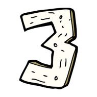 cartoon wooden number N56
