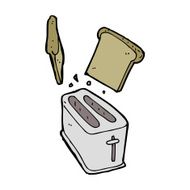 cartoon toaster spitting out bread N9