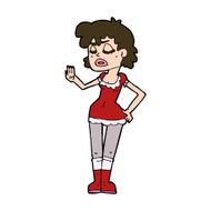 cartoon woman making dismissive gesture N21
