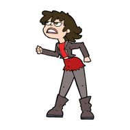 cartoon angry biker girl N11