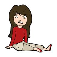 cartoon girl sitting on floor N10