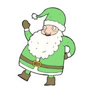 funny waving santa claus cartoon N22