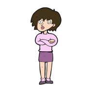 cartoon woman wit crossed arms N11