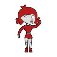 cartoon robot woman waving N19