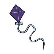 cartoon flying kite N11