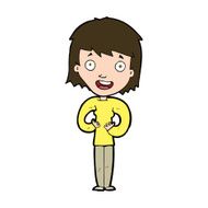 cartoon happy woman N281