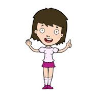 cartoon woman pointing N227