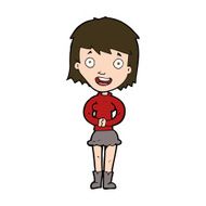 cartoon excited woman N145