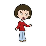 cartoon tired woman N32