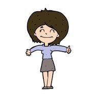 cartoon woman giving thumbs up sign N11