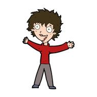 cartoon excited woman N146