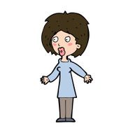 cartoon surprised woman N259