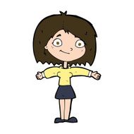 cartoon happy girl N102