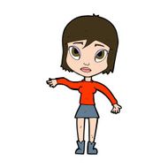 cartoon woman waving hand N11