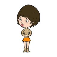 cartoon concerned woman N11