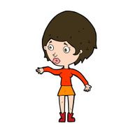 cartoon concerned woman reaching out N11