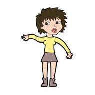 cartoon friendly woman waving N54