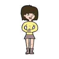 cartoon friendly woman N75