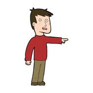 cartoon pointing man N113