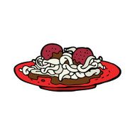 cartoon spaghetti and meatballs N10