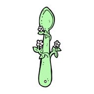 cartoon organic food symbol spoon N7