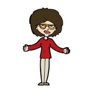 cartoon woman wearing spectacles N45
