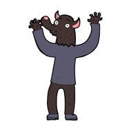 cartoon happy werewolf man N7