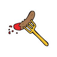 cartoon hotdog and ketchup N10