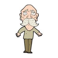 cartoon sad old man N19