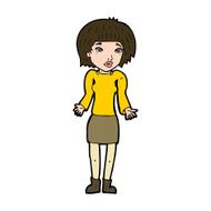 cartoon woman shrugging shoulders N512