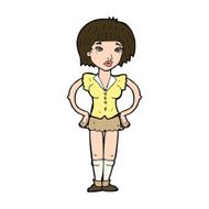 cartoon woman with hands on hips N235