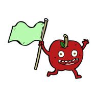 cartoon apple with flag N11