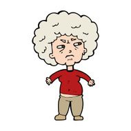 cartoon annoyed old woman N21