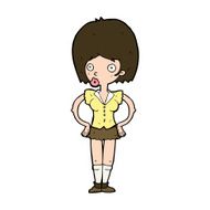 cartoon woman with hands on hips N236