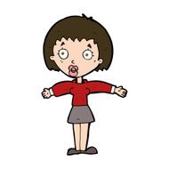 cartoon shocked woman N106