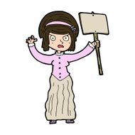 cartoon vicorian woman protesting N10