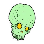 cartoon spooky skull N179