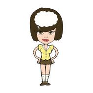 cartoon woman thinking N46