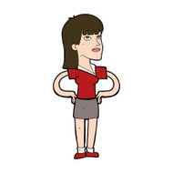 cartoon woman with hands on hips N237