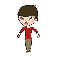 cartoon woman shrugging shoulders N513