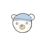 cartoon polar bear cub wearing hat N5