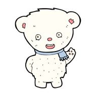 Cartoon Polar Bear Waving N10