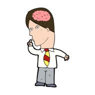 cartoon businessman with huge brain N10