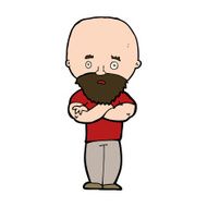 cartoon shocked bald man with beard N11