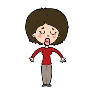 cartoon woman with closed eyes N11