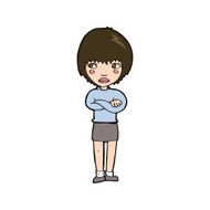 cartoon annoyed woman N205