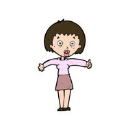 cartoon amazed woman N12