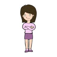 cartoon friendly girl rolling eyes N11