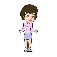 cartoon woman shrugging shoulders N514