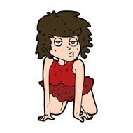 cartoon woman doing pin-up pose N11